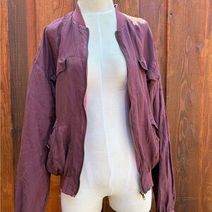 Vintage Italian Silk Women's Purple Bomber Jacket